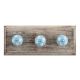 Turquoise Etched Ceramic Wooden Hooks